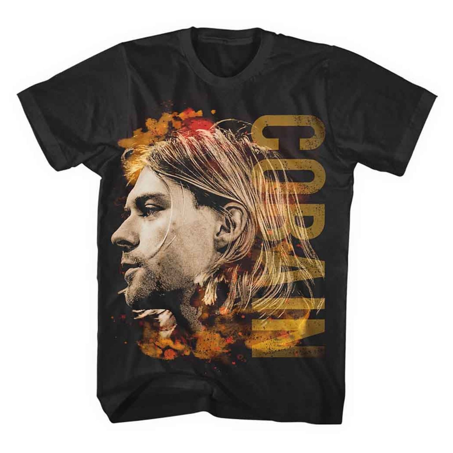 T-SHIRT NIRVANA KURT COBAIN COLOURED SIDE VIEW