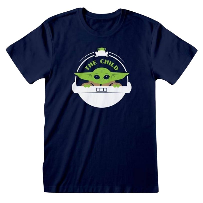 T-SHIRT STAR WARS MANDALORIAN THE CHILD BLUE SIZE-L