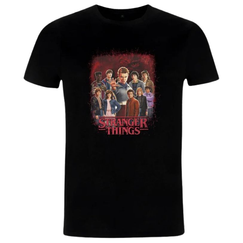 T-SHIRT STRANGER THINGS GROUP ALL CHARACTERS SIZE-XL