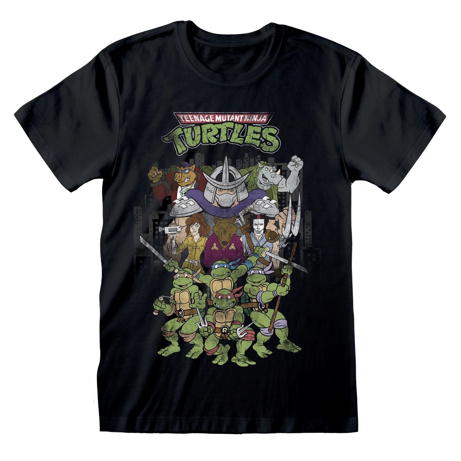 T-SHIRT TEENAGE MUTANT NINJA TURTLES RETRO CARTOON POSTER