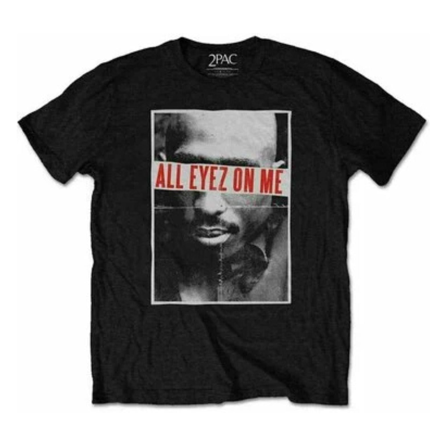 T-SHIRT TUPAC ALL EYES RED TEXT