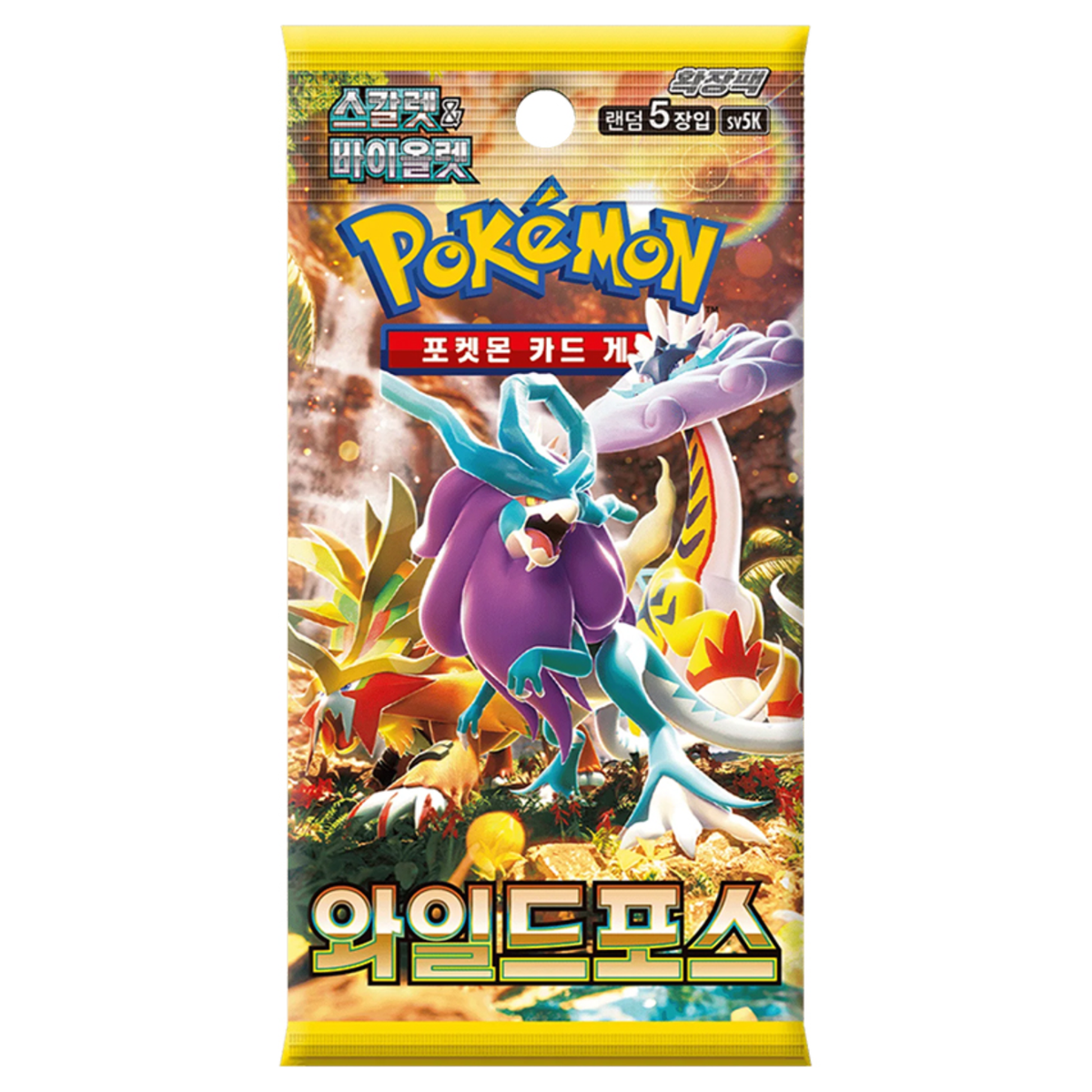 TRADING CARD GAME POKÉMON KOREAN BOOSTER PACK SCARLET AND VIOLET TEMPORAL FORCES WILD FORCE 5 CARDS