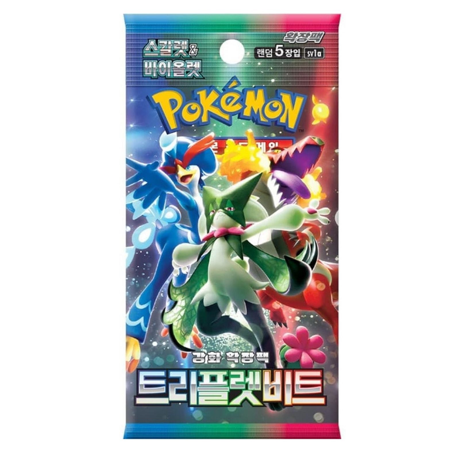 TRADING CARD GAME POKÉMON TRIPLE BEAT KOREAN BOOSTER PACK 5 CARDS