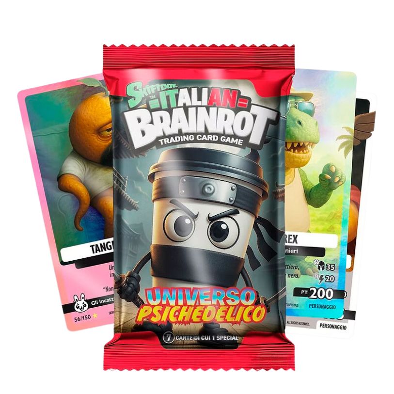 TRADING CARD ITALIAN BRAINROT UNIVERSO PSICHEDELICO 7 COLLECTABLE CARDS