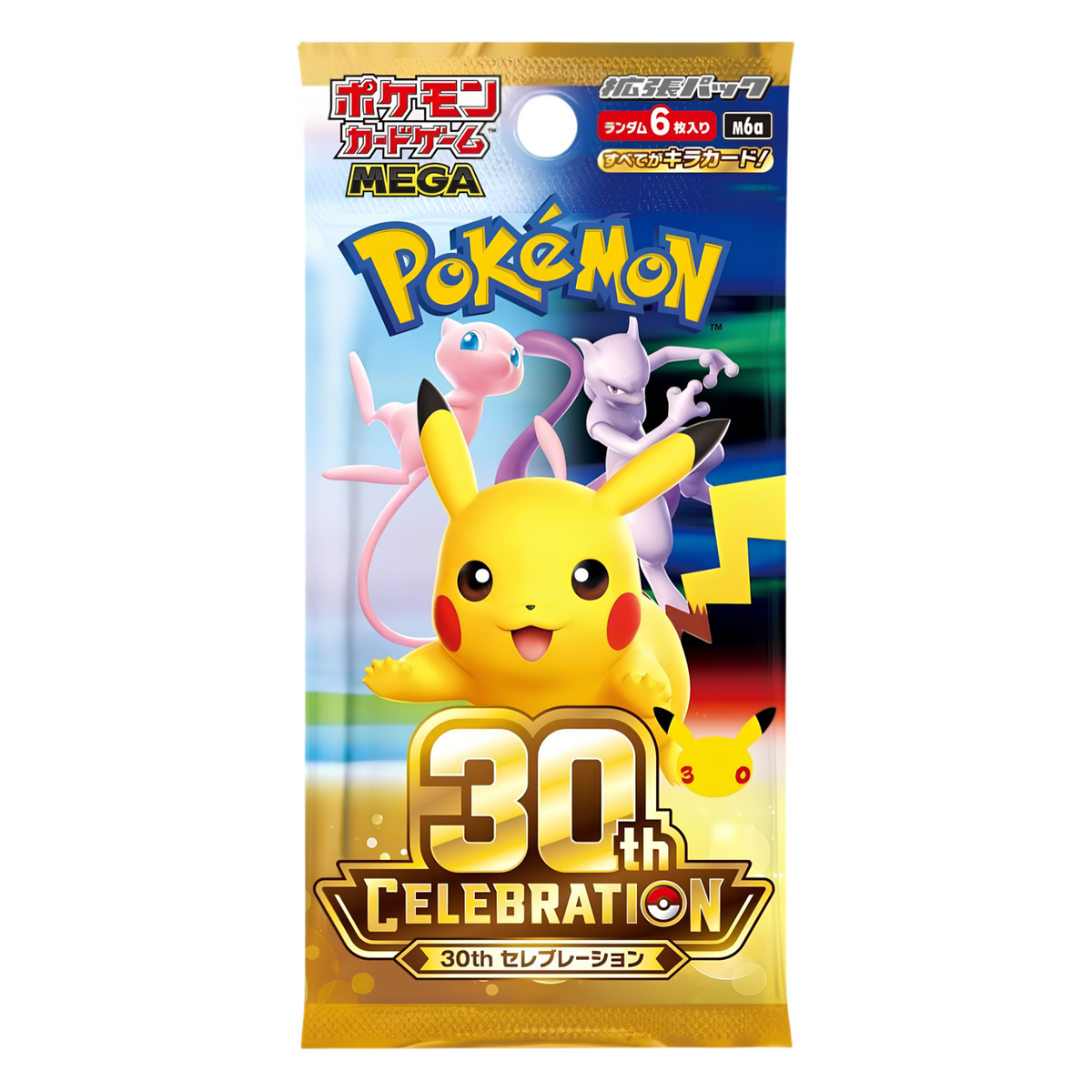 TRADING CARD POKÉMON 30th CELEBRATION JAPANESE BOOSTER PACK 6 CARDS