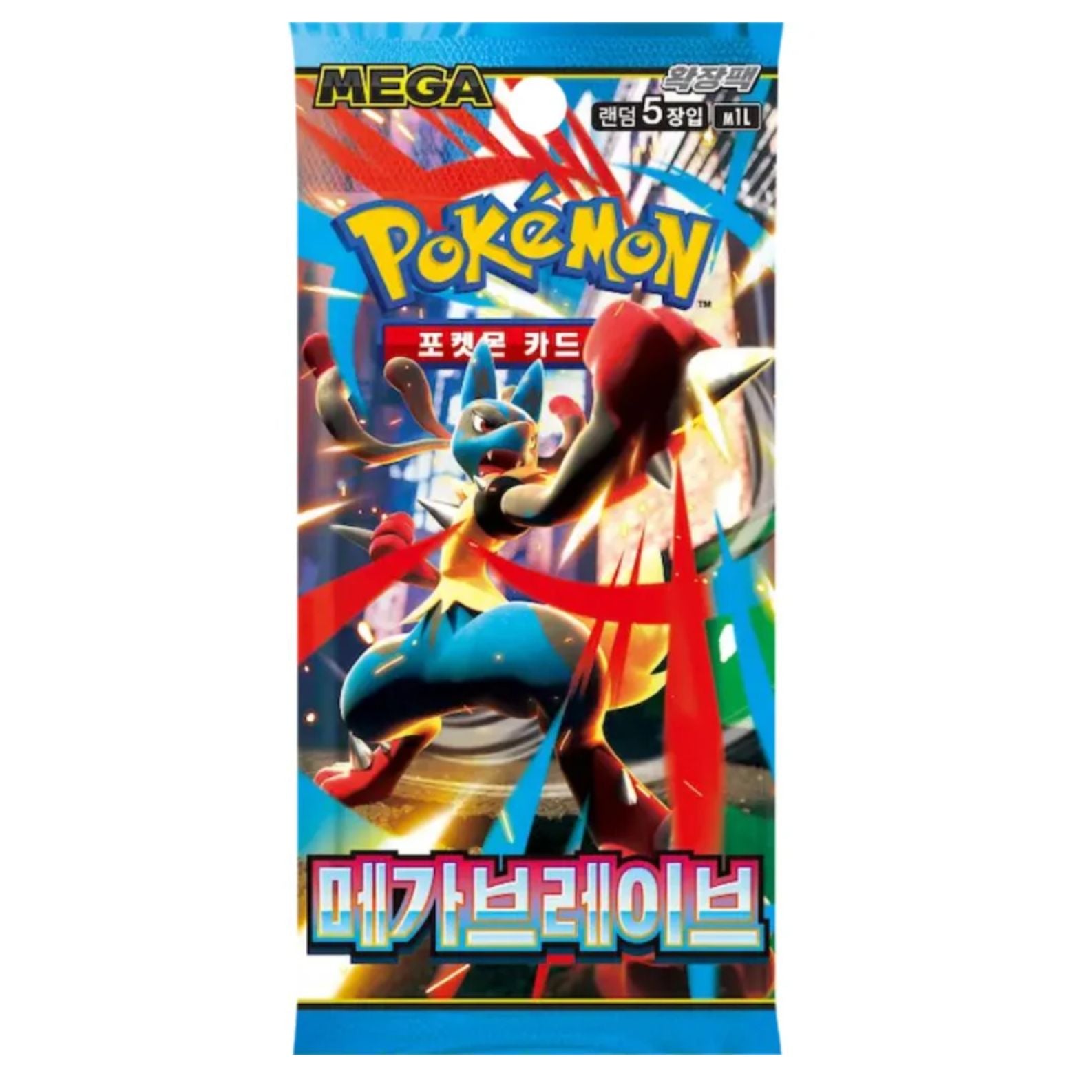 TRADING CARD POKÉMON MEGA BRAVE KOREAN BOOSTER PACK 5 CARDS
