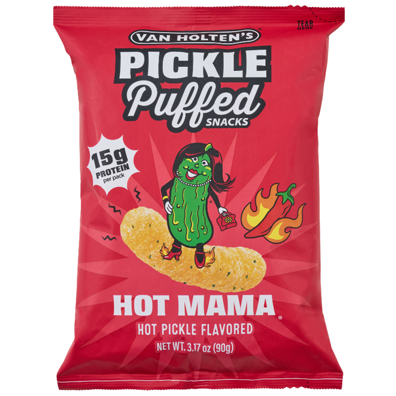 VAN HOLTEN'S PICKLE PUFFED SNACKS HOT MAMA 90g