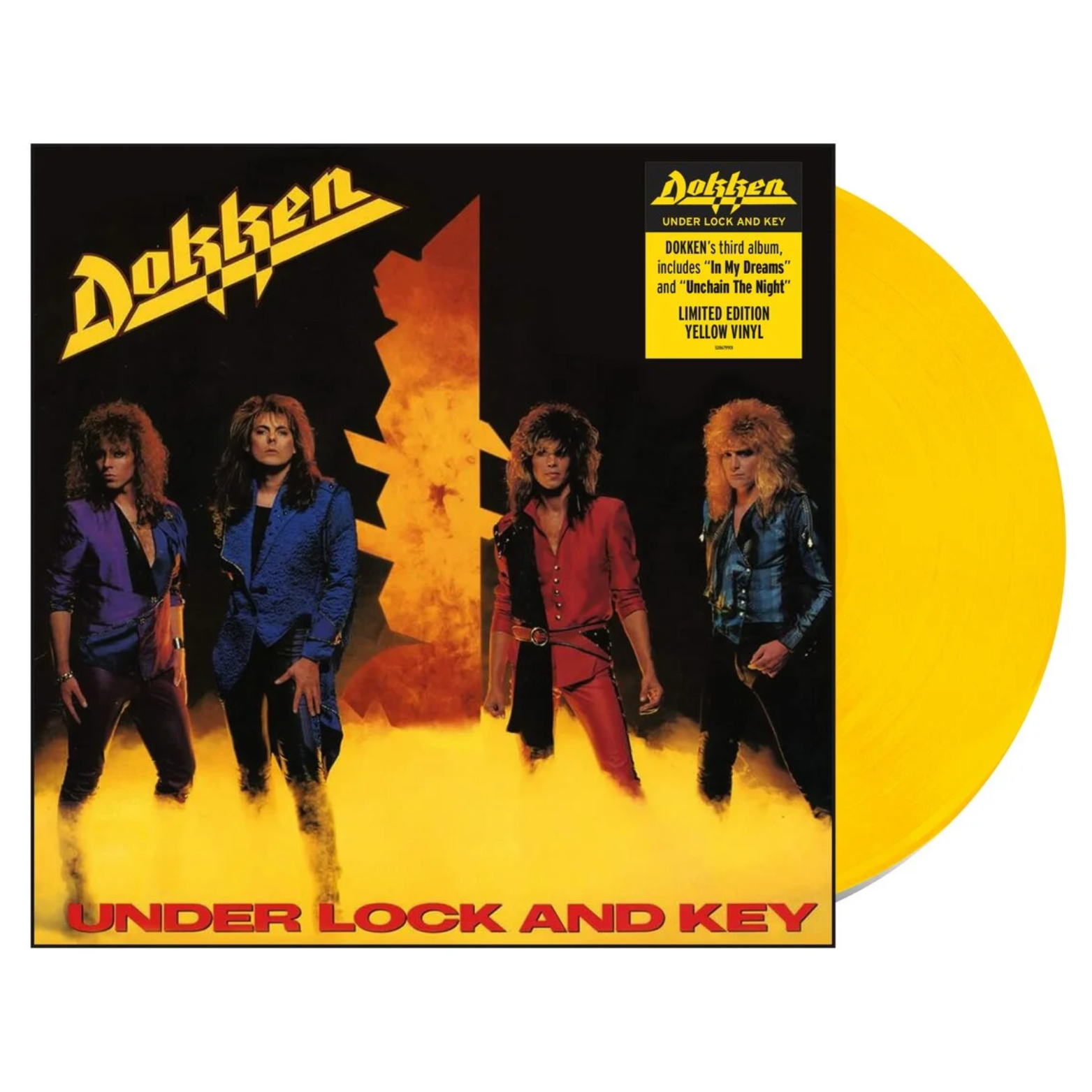VINYL DOKKEN UNDER LOCK AND KEY LIMITED EDITION YELLOW VINYL