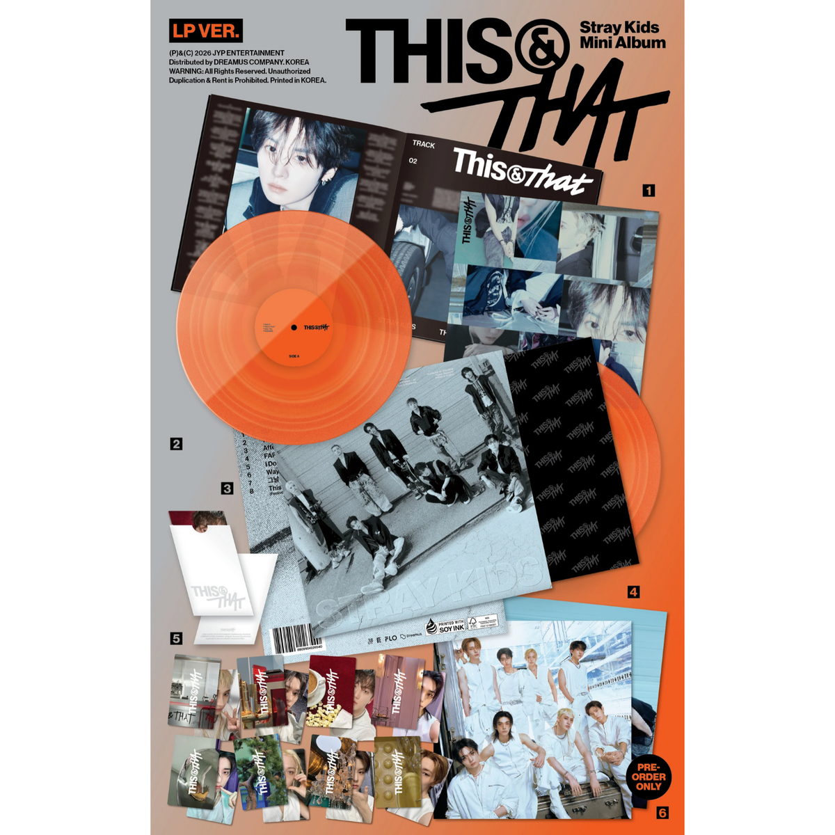 VINYL STRAY KIDS THIS & THAT LIMITED ORANGE VINYL EDITION