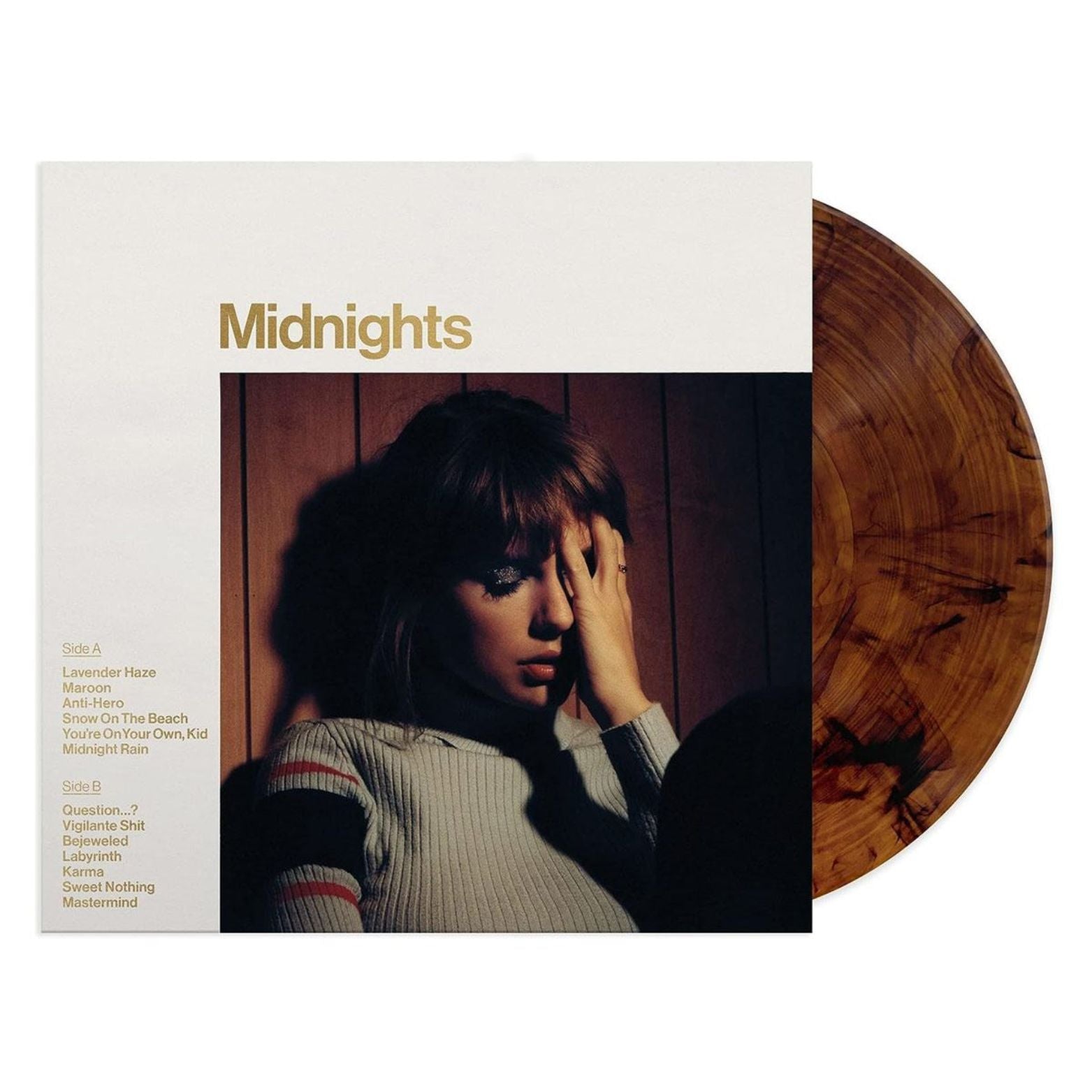 VINYL TAYLOR SWIFT MIDNIGHTS MAHOGANY MARBLED VINYL DISC